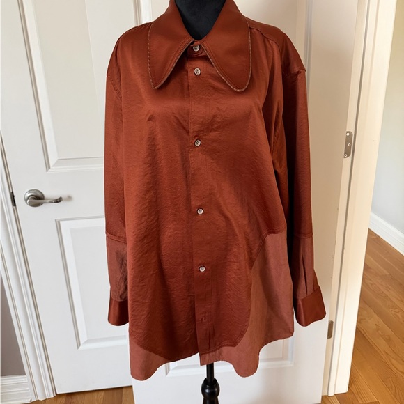 Women's Rust Button-Up Top - Picture 2 of 6
